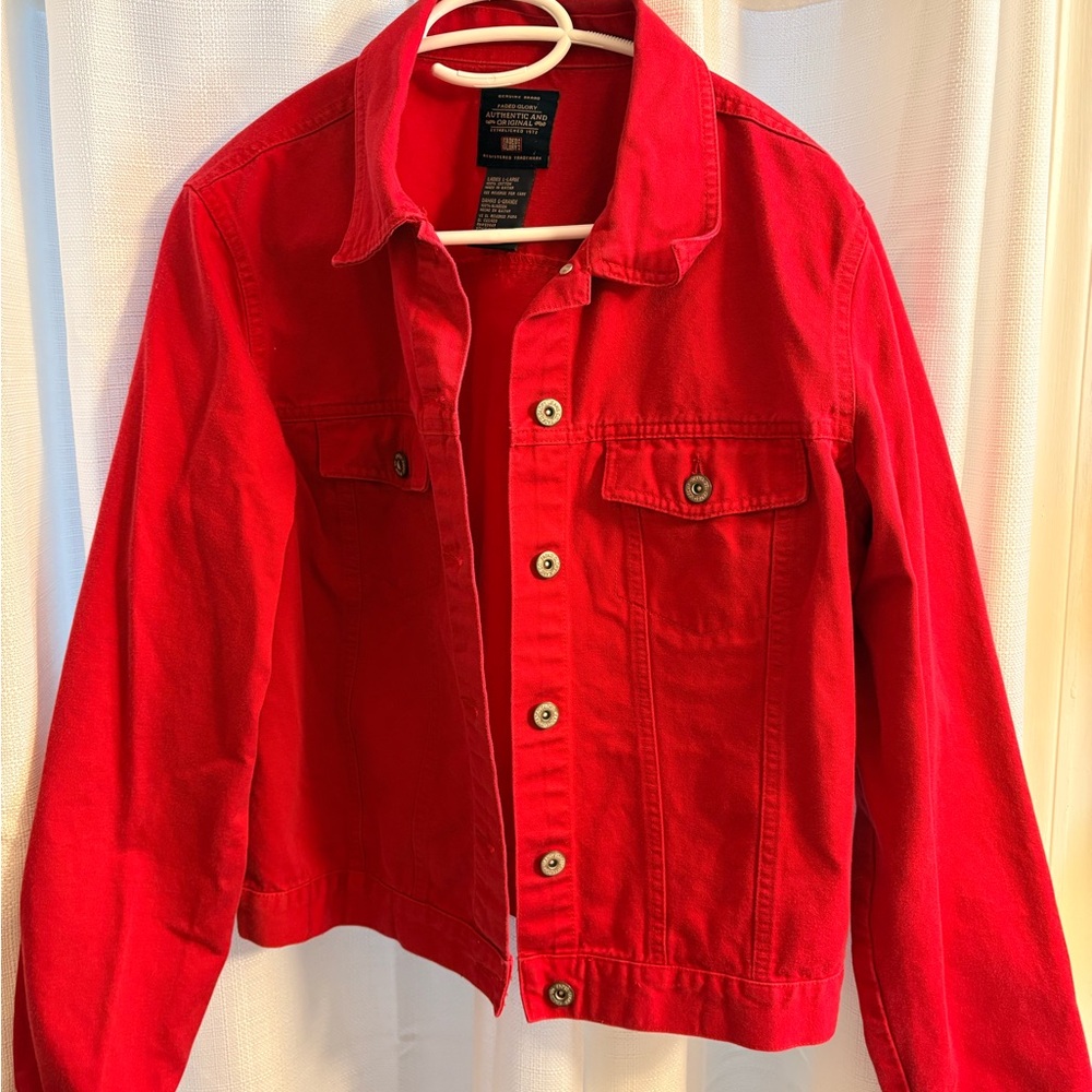 Faded Glory Women's Bright Red Jean Jacket